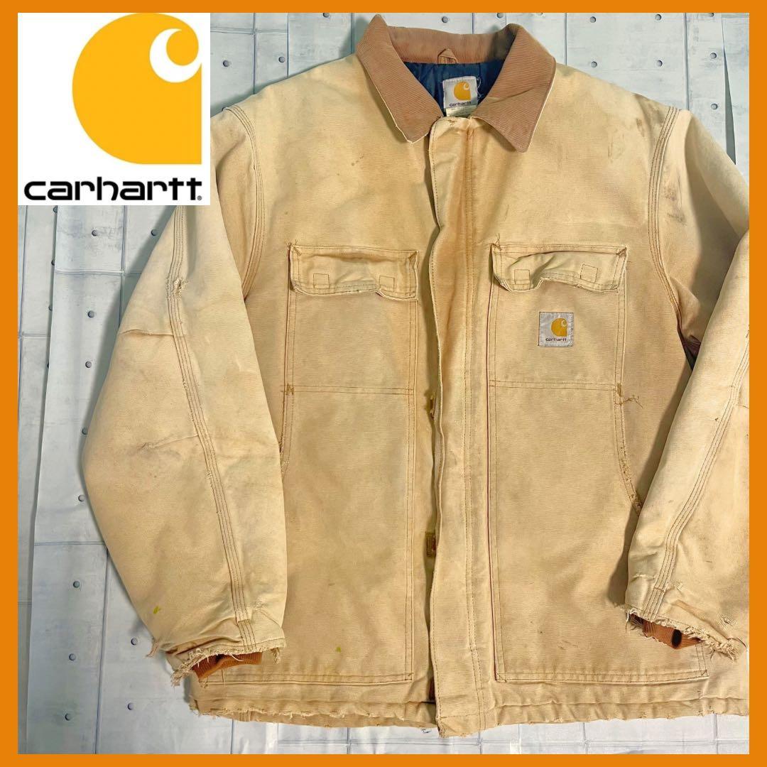 希少【USA製】Carhartt トラディショナルジャケット ベージュ 44