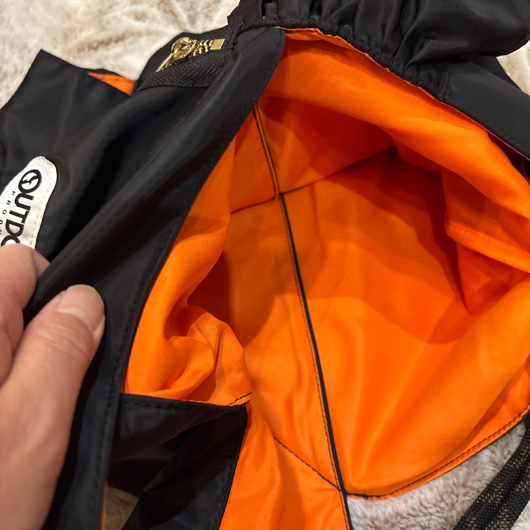 RISLEY トライアングルフリルバッグ ブラック/オレンジ - メルカリ