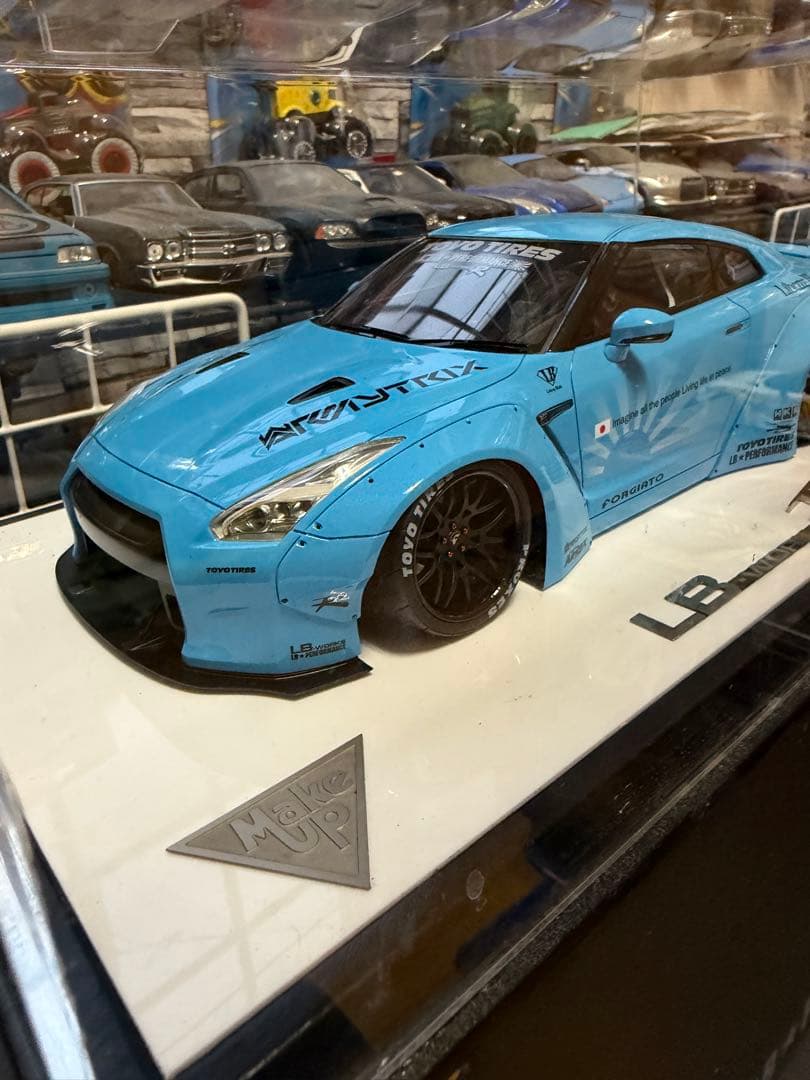 LBWK Nissan GT-R ライトブルー 1/18 MAKE UP 1/18 GT Spirit NISSAN R35 GT-R LB Performance Liberty Walk