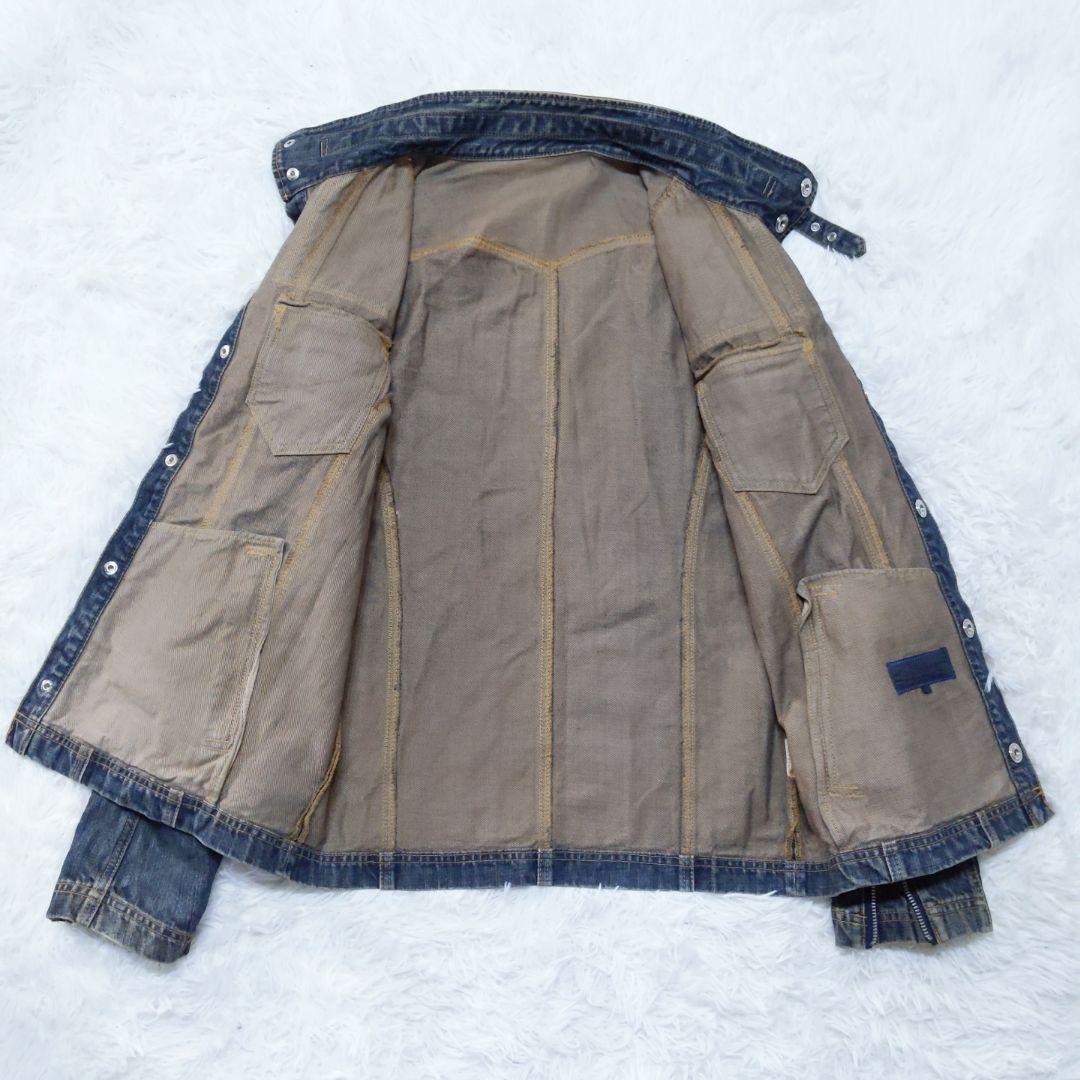 00s y2k ギミックデニムライダースジャケット 3L グランジお兄系