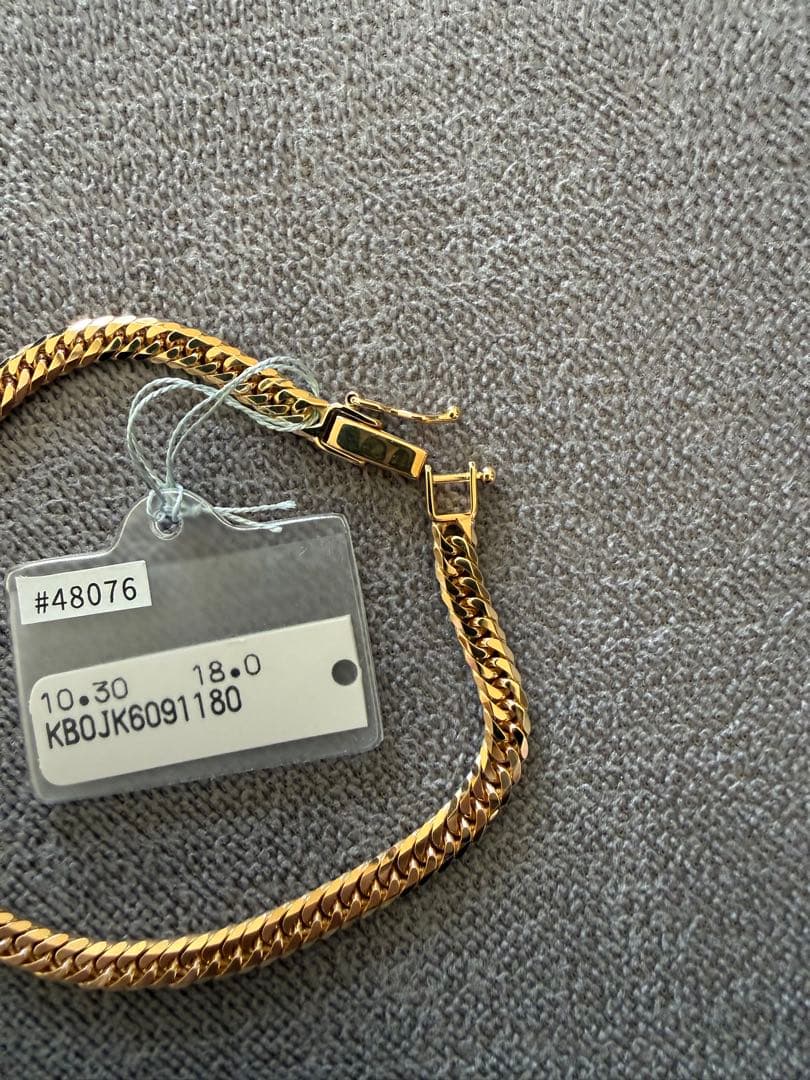 K18イエローゴールド 6面カットダブル喜平ブレスレット 18cm 10.3g