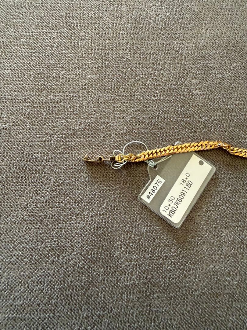 K18イエローゴールド 6面カットダブル喜平ブレスレット 18cm 10.3g