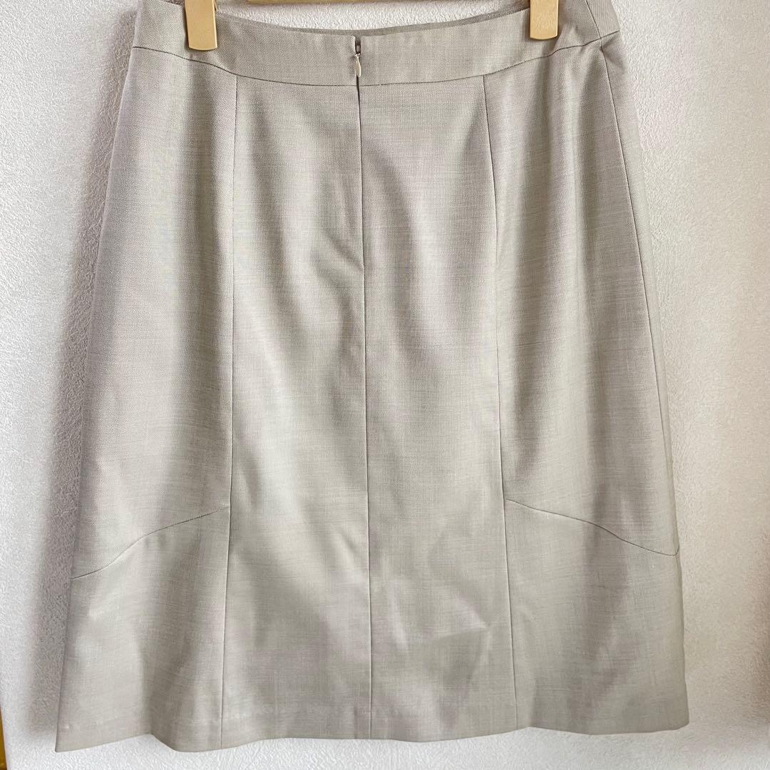 大きいサイズ ニューヨーカー スカートスーツ ワンボタン シルク素材