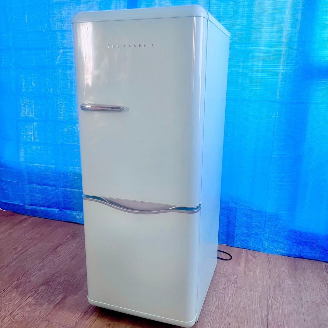 アクアミント】レトロ 冷蔵庫150L 2ドア冷蔵庫 DR-C15AM - メルカリ