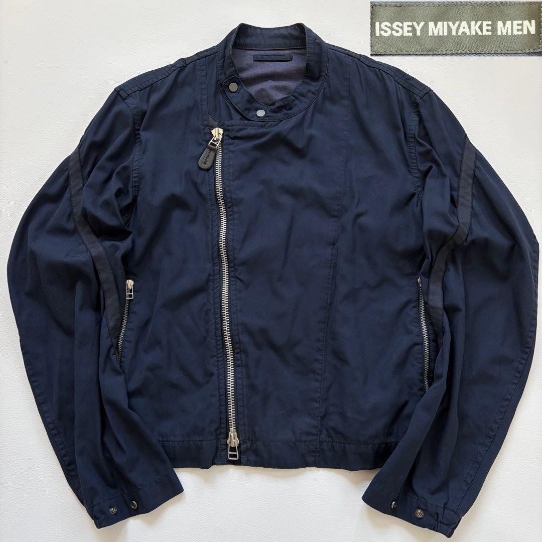 ISSEY MIYAKE MEN コットン　ボンバージャケット ネイビー　M ISSEY MIYAKE MEN コットン ボンバージャケット ネイビー M - メルカリ