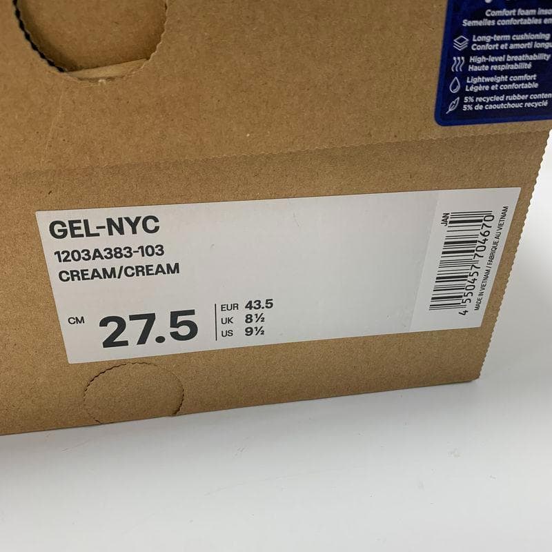 27.5cm asics アシックス GEL-NYC ゲル CREAM 美品