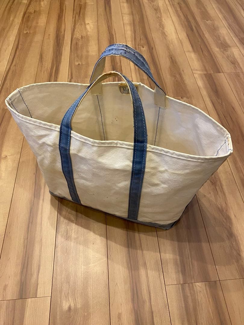 80s エルエルビーン　トートバッグ　2色タグ ネイビー　フェード　L 襤褸 80s エルエルビーン トートバッグ 2色タグ ネイビー フェード L 襤褸