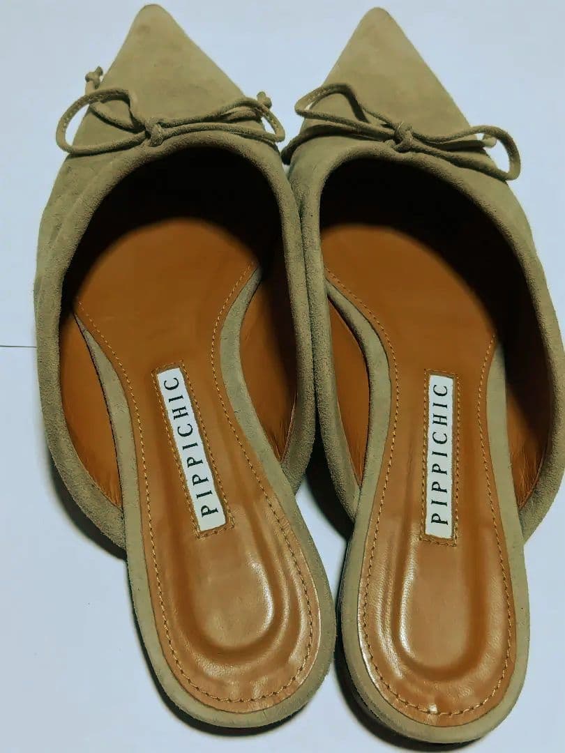 PIPPICHIC ベージュ リボン付きミュール 23.5cm 36 1/2 - メルカリ