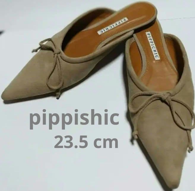 PIPPICHIC ベージュ リボン付きミュール 23.5cm 36 1/2 - メルカリ