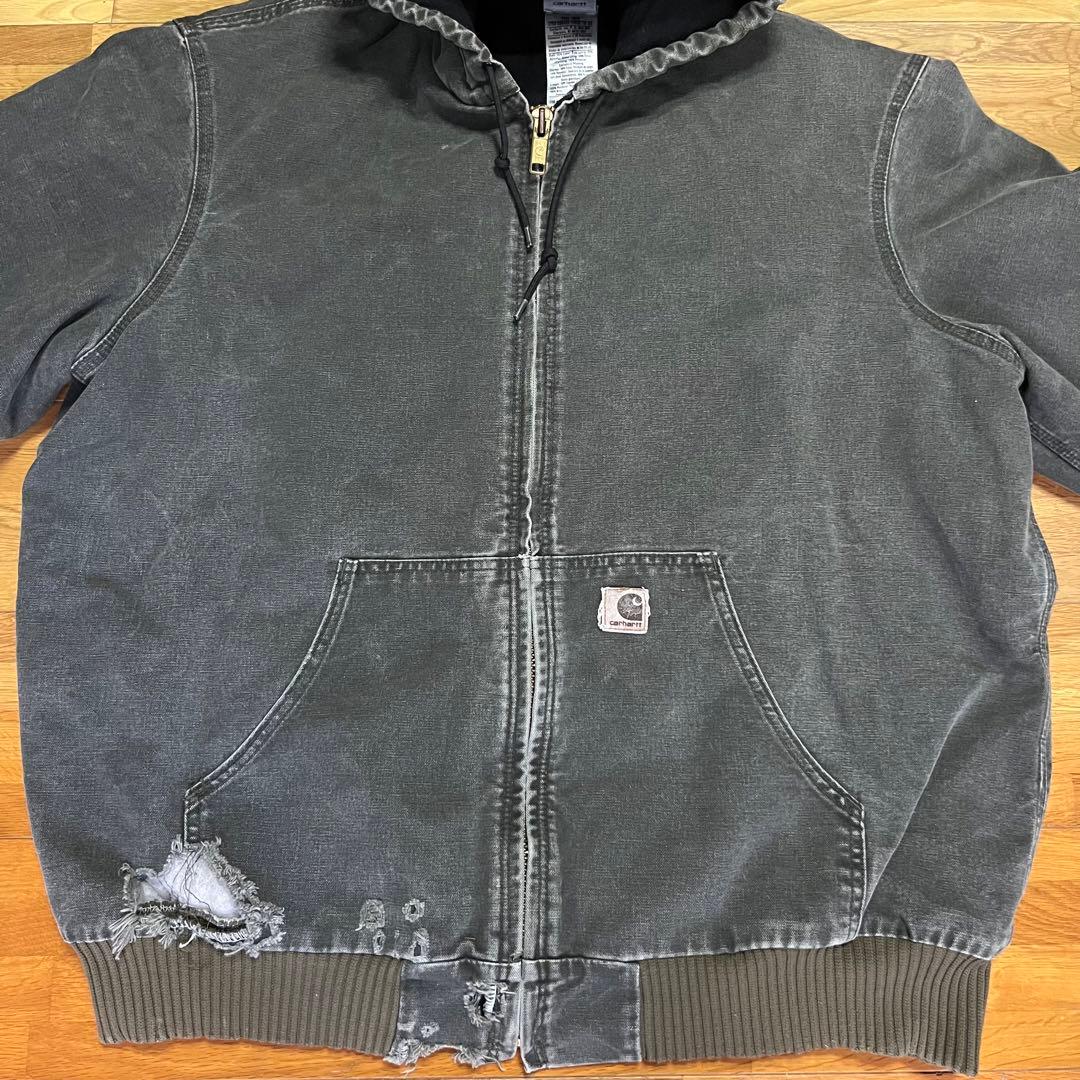 カーハート アクティブジャケット 鬼フェード 当時物 モスグリーン USA