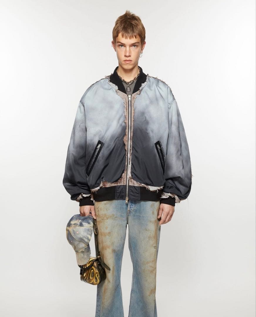 2024AW acne studios ボンバージャケット ブルゾン Acne Studios - ボンバージャケット ロゴグラム - ブラック