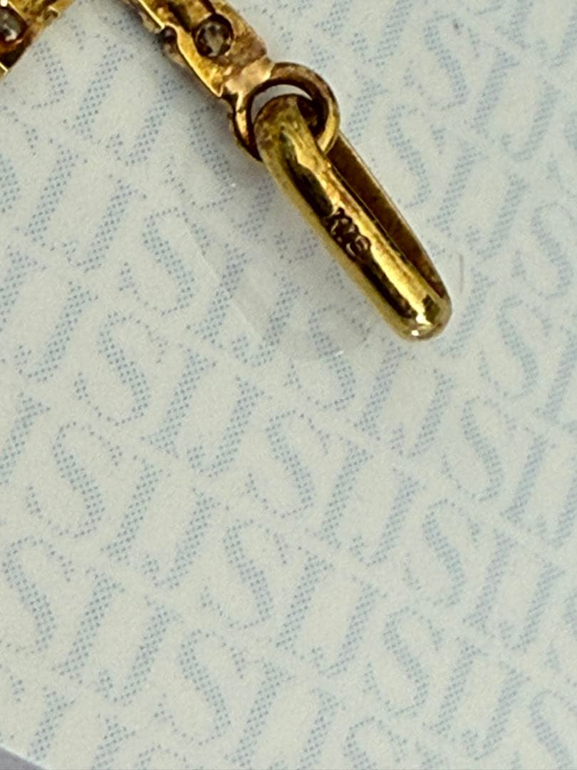 鑑別付 K18 天然ダイヤ クロス ペンダント 0.3g