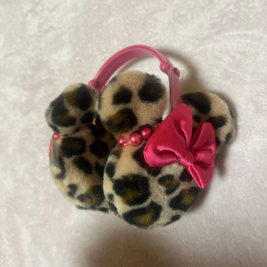 .*様 ミニー　耳当て　豹柄　ディズニー ディズニー ヒョウ柄 イヤーマフ 耳当て ミニーちゃん リボン ファー