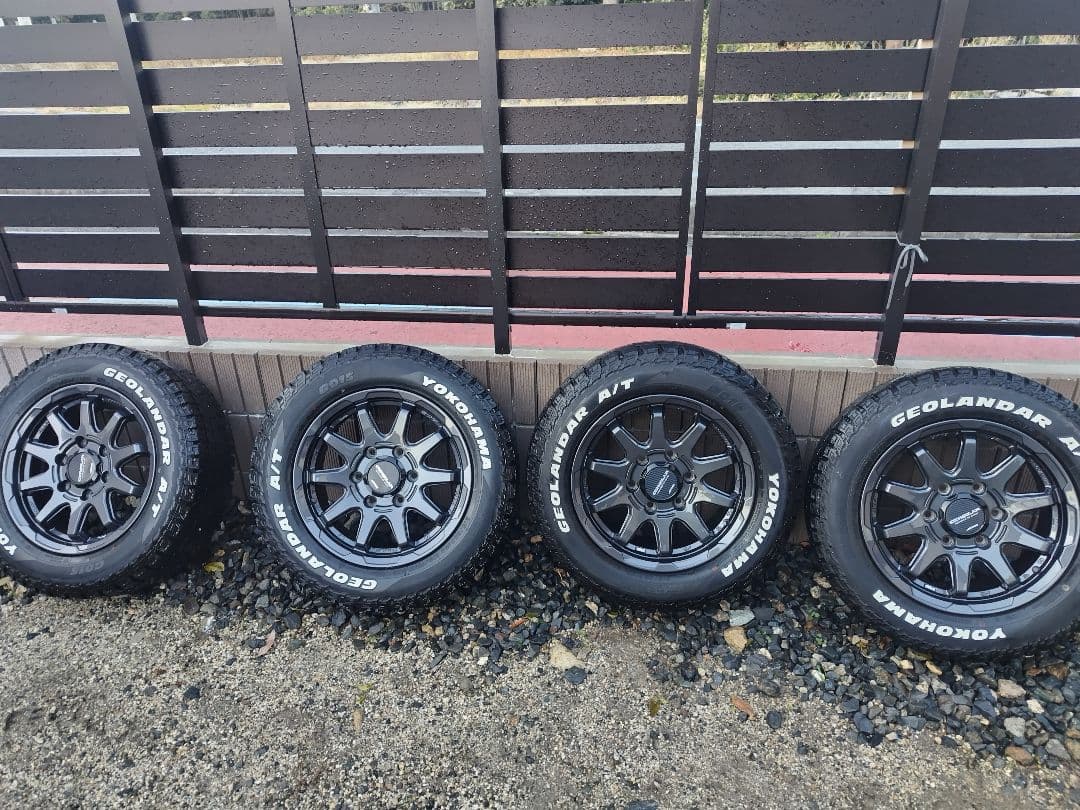 美品 アルミ 16インチ ヨコハマ ジオランダー AT 215 65 16 GEOLANDAR YOKOHAMA ヨコハマ ジオランダー A/T G015 WL/RBL ホワイト