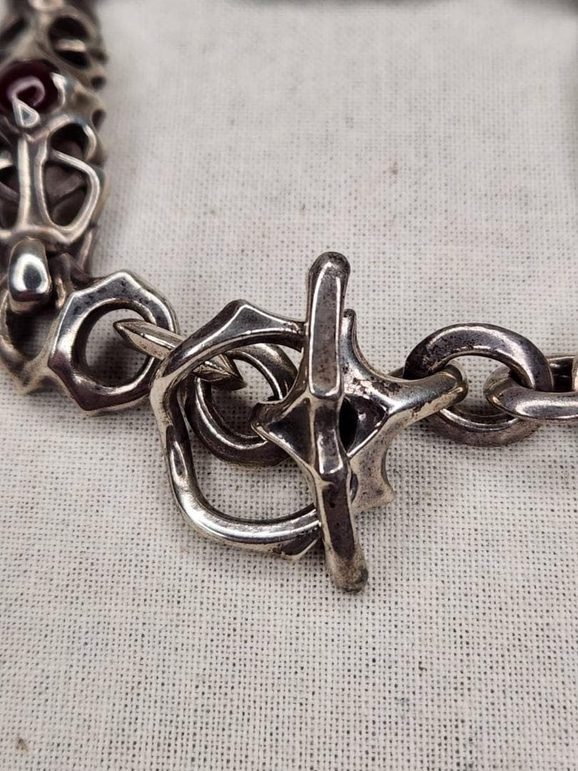 JAP工房 一馬 ブレスレット ヌーボーデコラ ガーネット 42.6ｇ OLD