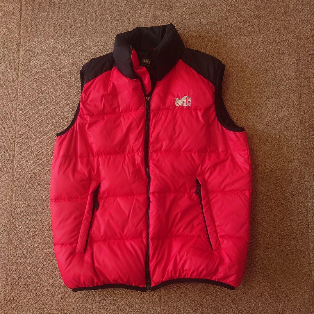 MILLET ダウンベスト Lサイズ 赤/黒 - メルカリ