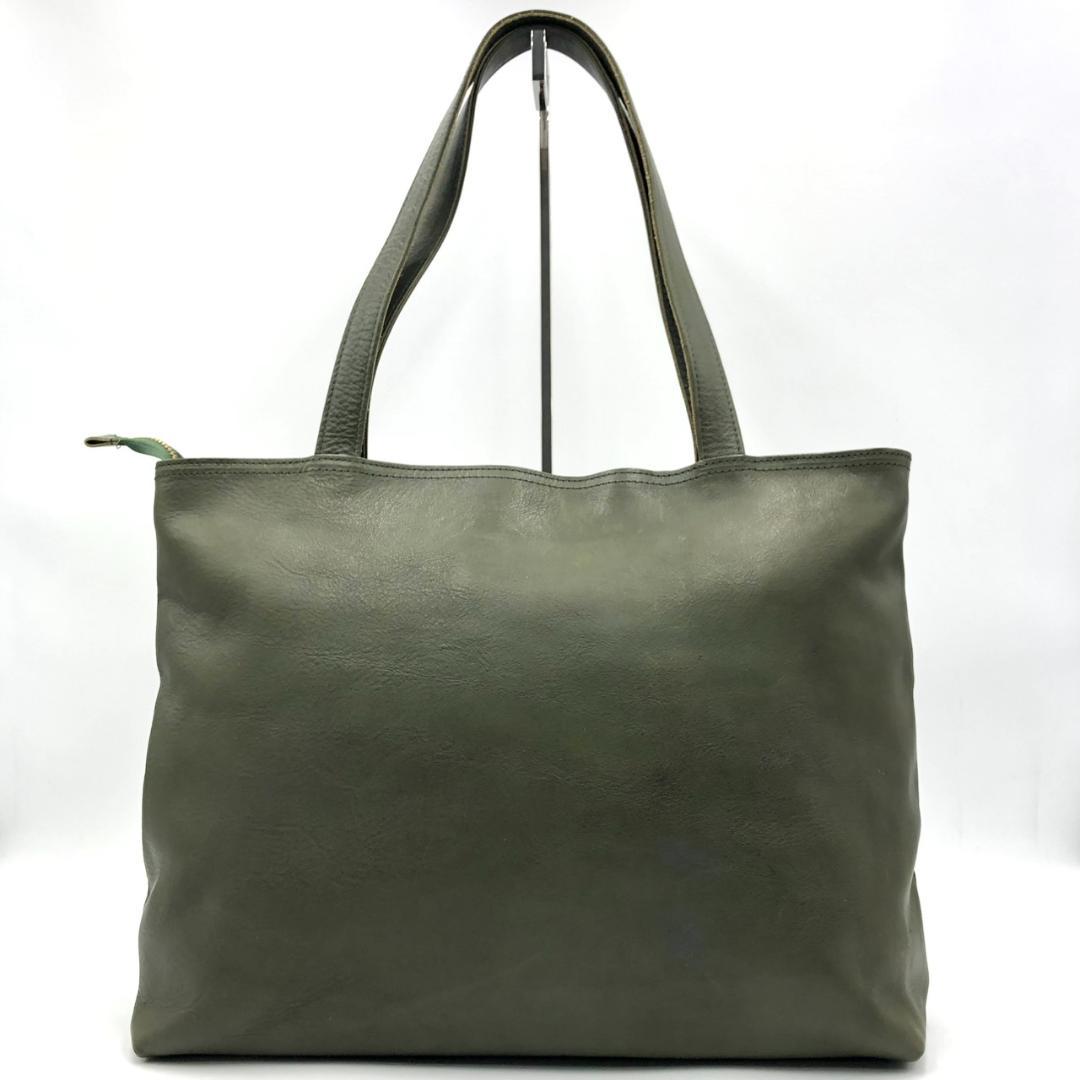 美品 ジャパンファクトリー トートバッグ 肩掛け A4 大容量 レザー カーキ JAPAN FACTORY（ジャパンファクトリー） トートバッグ キャンバス 2.0