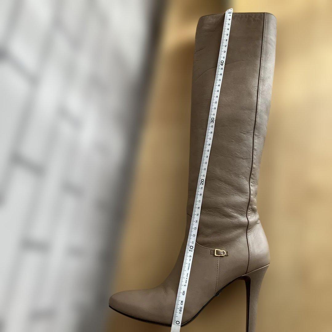 GUILD JACOMO ベージュ レザー ロングヒールブーツ　23.5cm