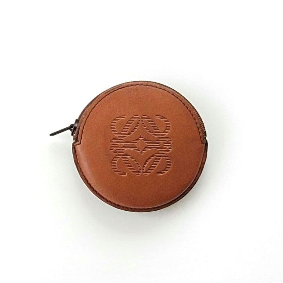 ✳︎稀少✳︎【未使用】LOEWE コインケース 丸型 アナグラム 本革