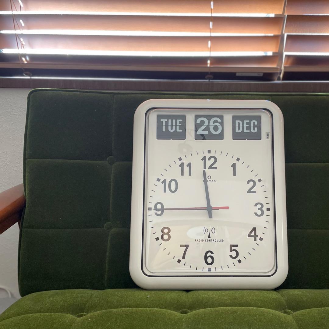 新品同様★TWENCO/トゥエンコ/パタパタ電波時計★ RC-12Aホワイト TWEMCO ラジオコントロールカレンダークロック #RC-12A