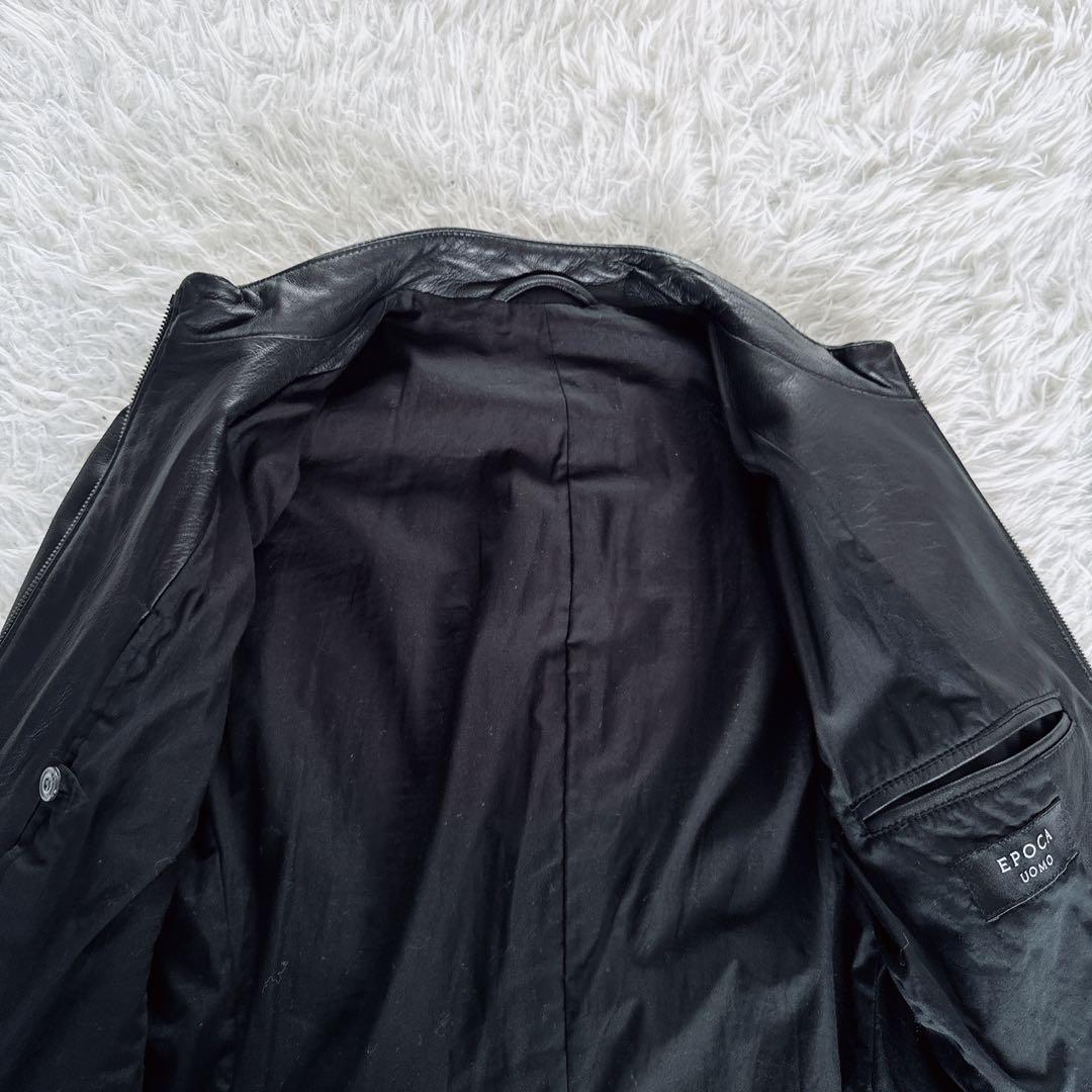 EPOCA UOMO】シングルライダース 羊革 ブラック 46サイズ - メルカリ