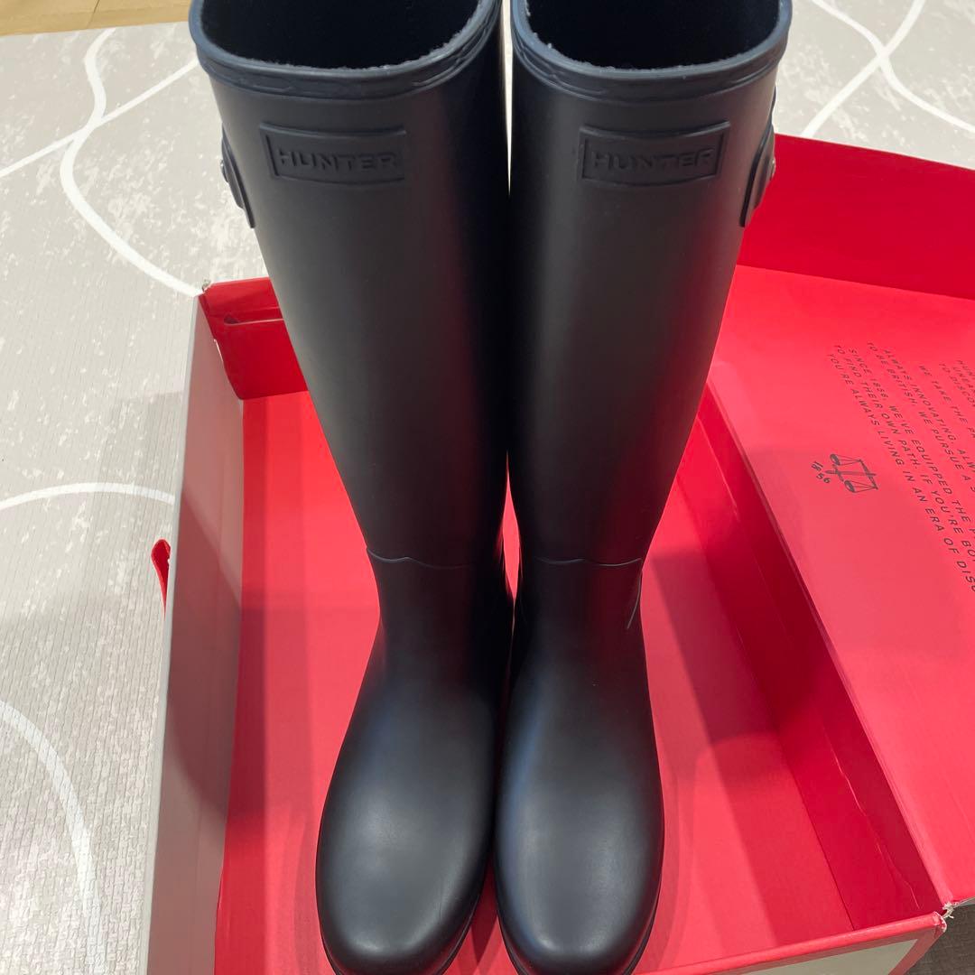 HUNTER ブラック ロングブーツ オリジナル HUNTER（ハンター） 長靴 レインブーツ HUNTER ORIGINAL REFINED