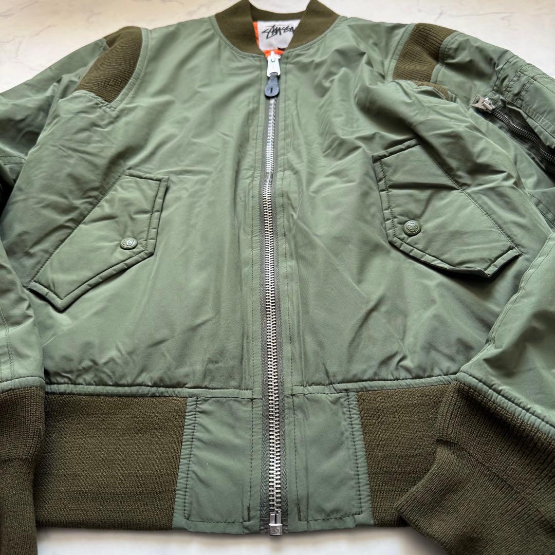 n35【STUSSY】MA-1 フライトジャケット ウィンドストッパー - メルカリ