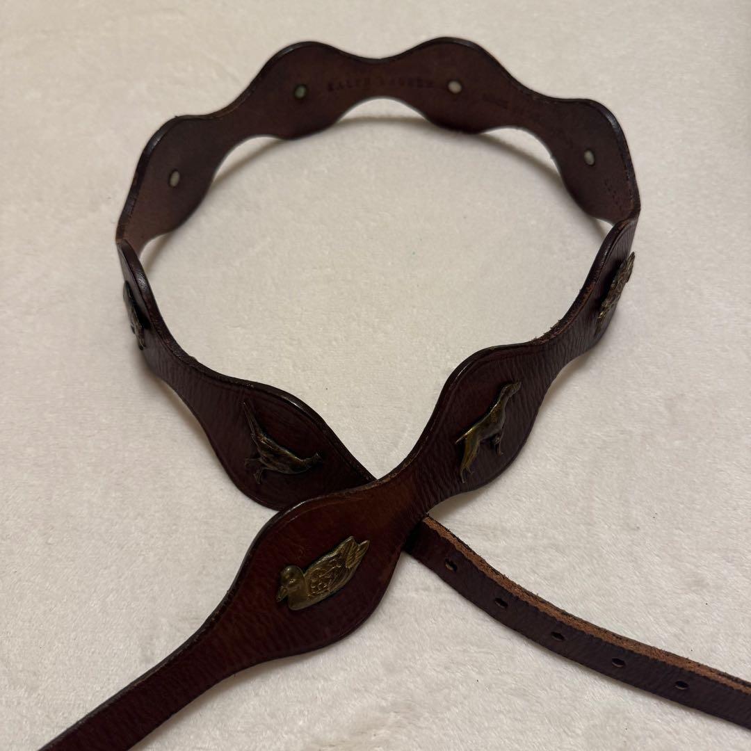 ラルフローレン ベルト ヴィンテージ 一点物 希少 】ヴィンテージ レザー ベルト アンティーク ブラウン No