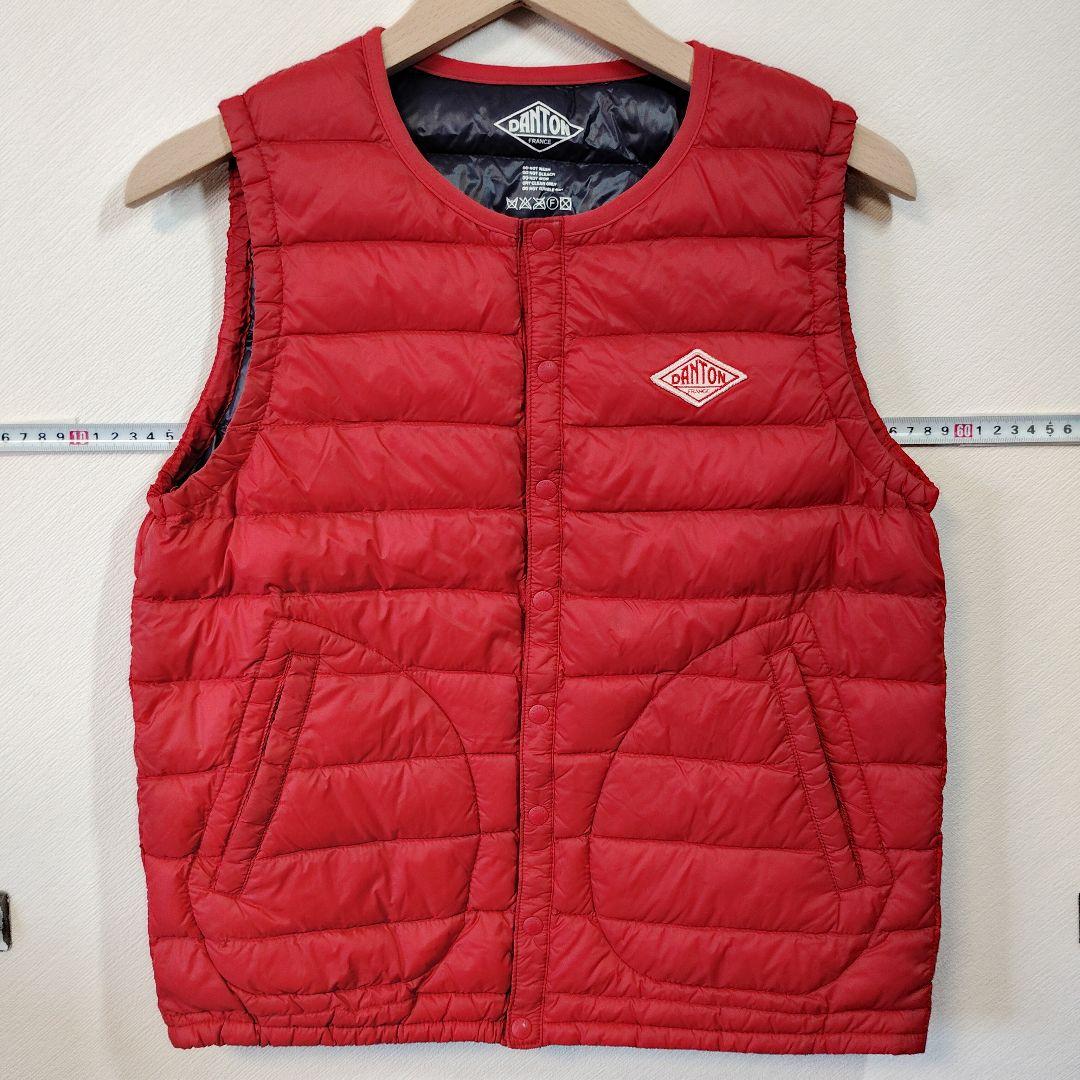 DANTON レッド キルティングベスト 中古・古着通販】DANTON (ダントン) ダウンベスト レッド サイズ:M