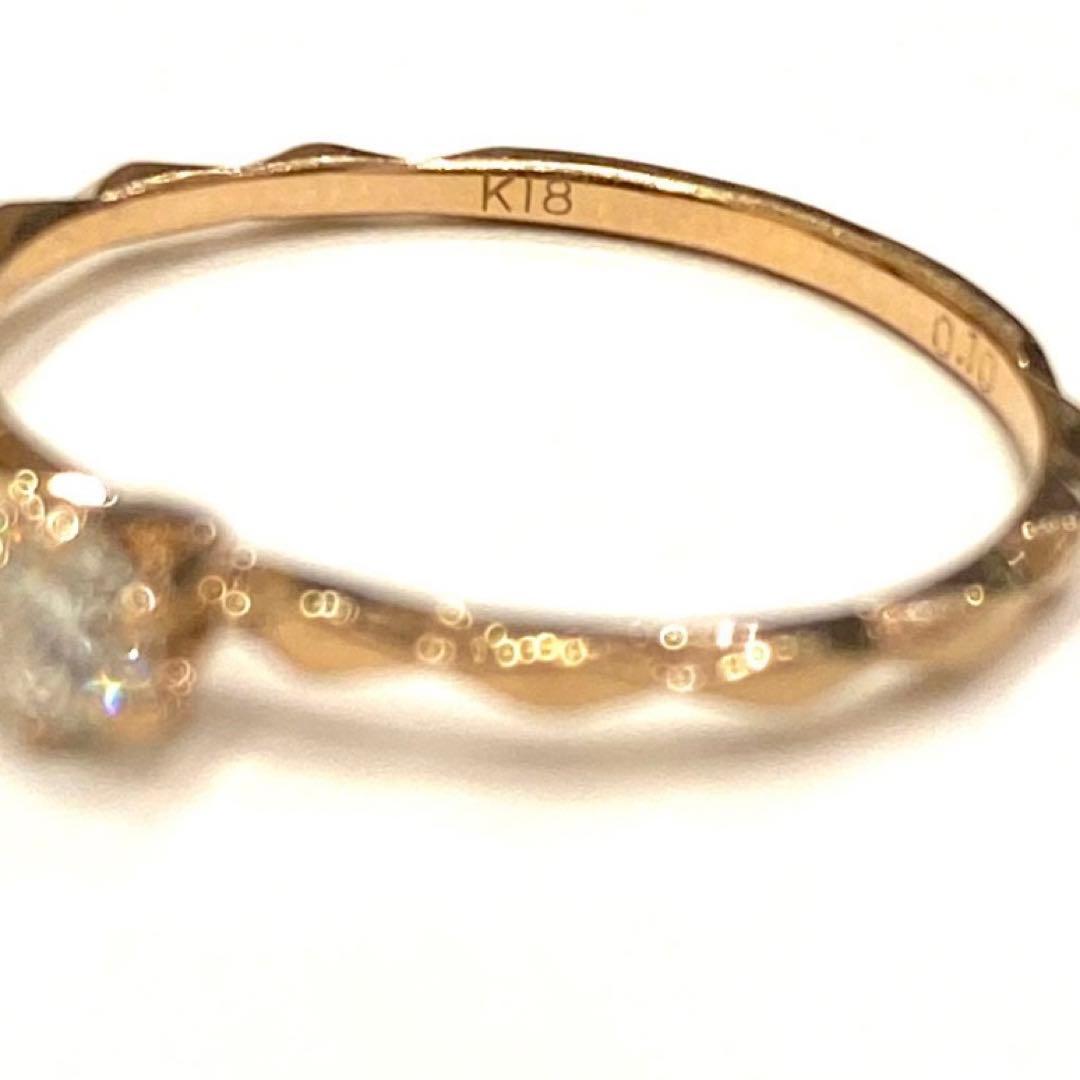 K18PG ダイヤモンドリング 0.1ct