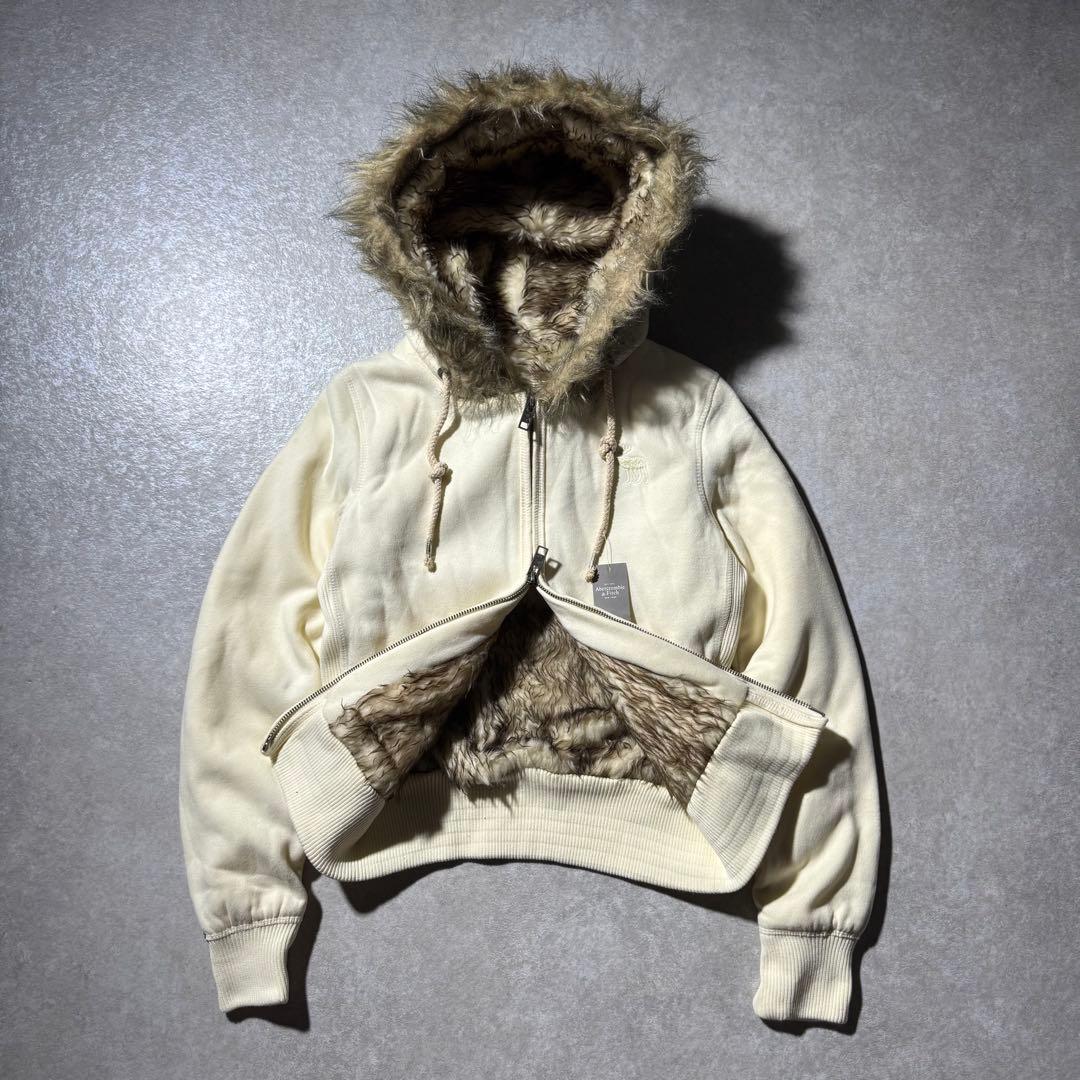 00s archive A&F fur zip hoodie 平成ギャル y2k - メルカリ