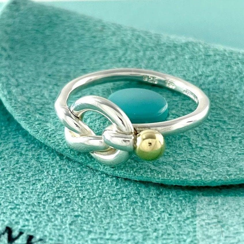 オールドティファニー 14.5号 ラブノット コンビ リング YC2fe Tiffany & Co. - 【ヴィンテージ】ティファニー ラブノット リングの
