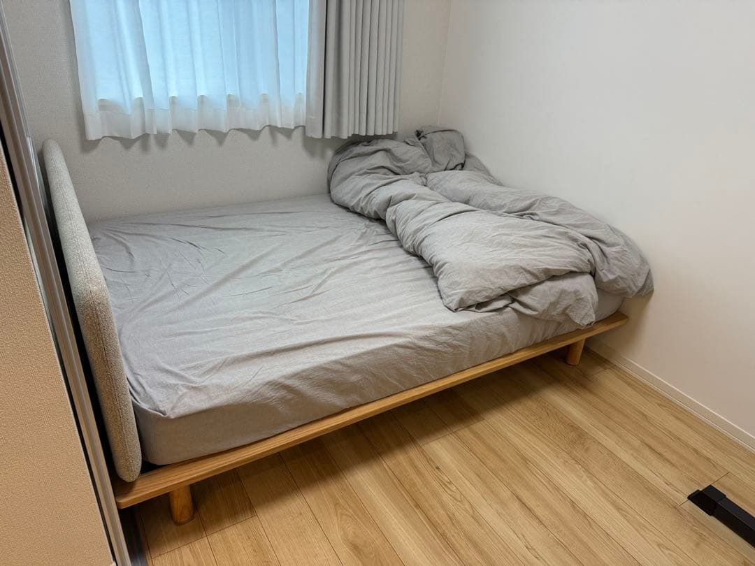 無印良品 ベッドフレーム　マットレス　掛け布団セット　ダブル ベッドフレーム・ダブル・ウォールナット材 | 無印良品