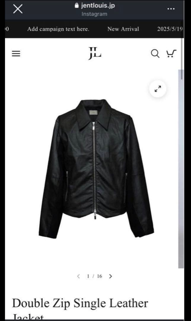 Jent Louis ダブルジップレザージャケット ジェントルイス こたくん