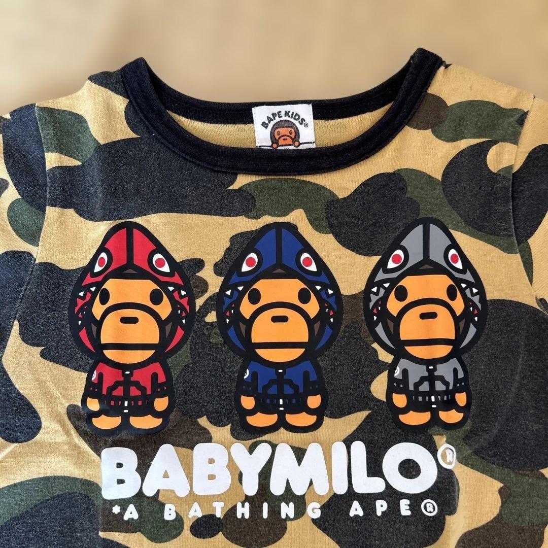BAPE KIDS BABYMILO 迷彩 Tシャツ 90cm正規品 - メルカリ