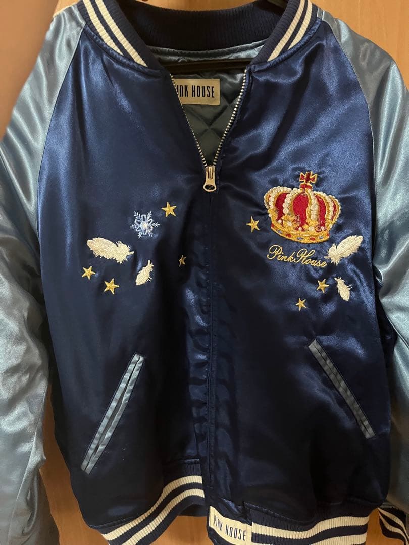 Pink House スカジャン ネイビー 猫刺繍 桃源郷 猫刺繍スカジャン(FREE ブラック): ふりふ ｜ミマツグループ