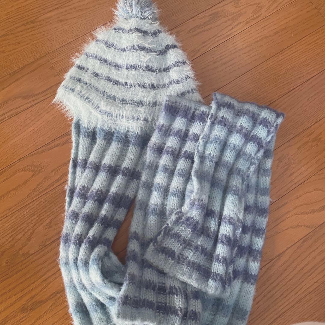 ヘルブラウ あのちゃん 帽子 ニット マフラー