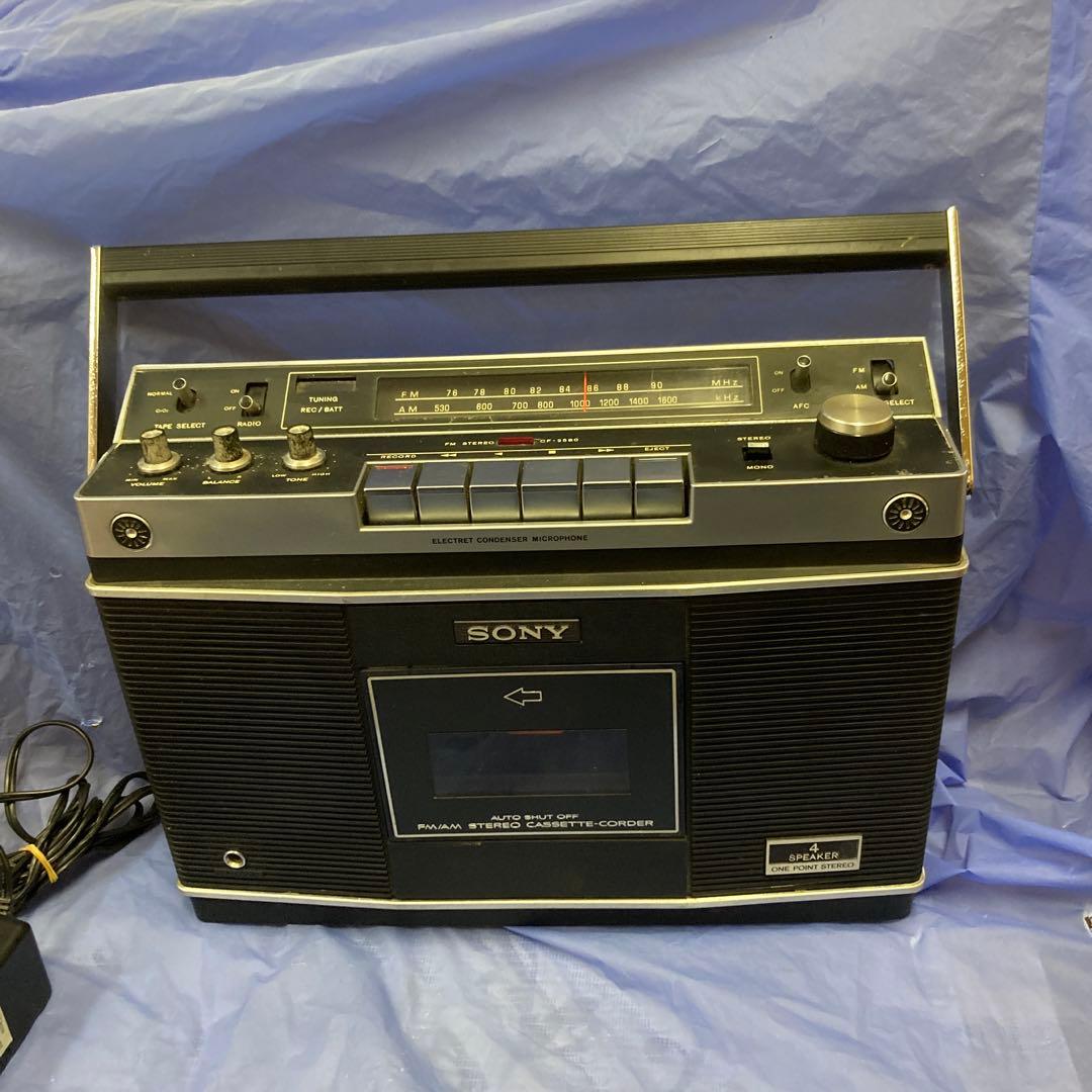 SONY ステレオラジカセ　 CF-2580 昭和レトロ　 希少動作品 Yahoo!オークション -「sony cf-2580」の落札相場・落札価格