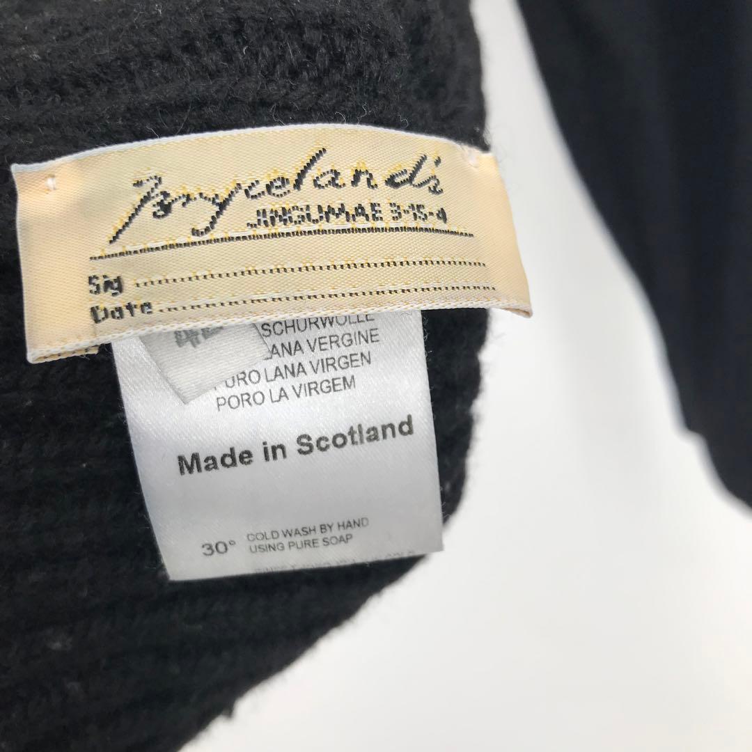 ブライスランズ ニット 42 ブラック タートルネック スコットランド製