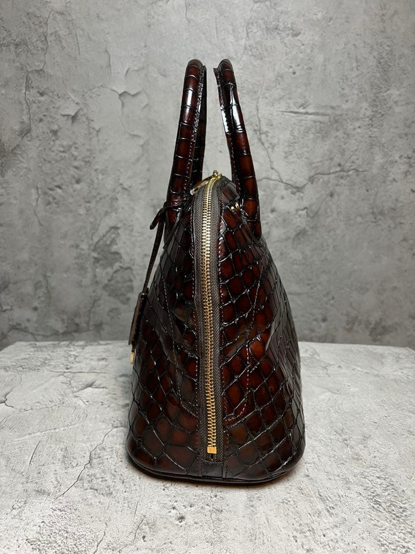 A.D.M.J. ダークブラウン ハンドバッグ - メルカリ