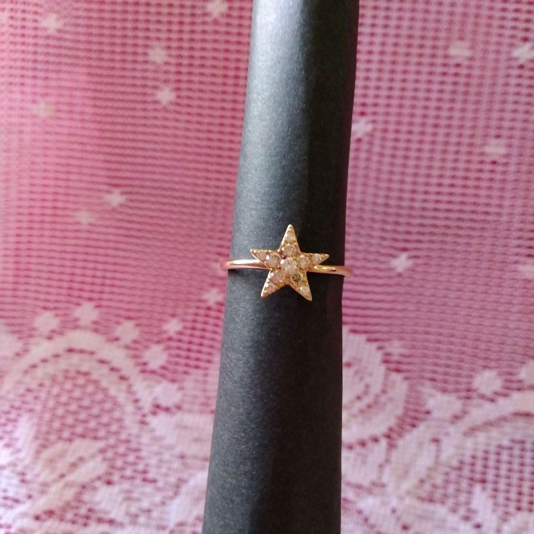 うーしゃん様専用】 シャンパンカラーダイアモンド 18KYGスターリング