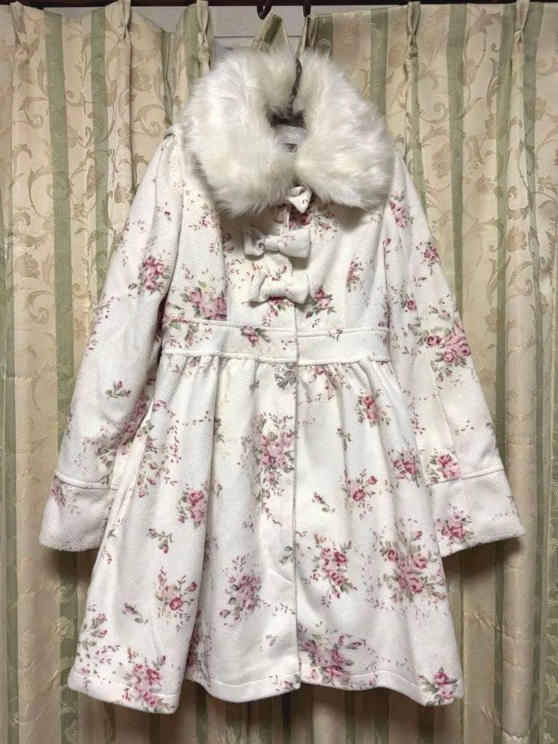 希少 レアLIZLISA 花柄コート　3連リボン　平成ギャル LIZ LISA リズリサ 花柄 ワンピース ピンク フリル リボン 姫ギャル