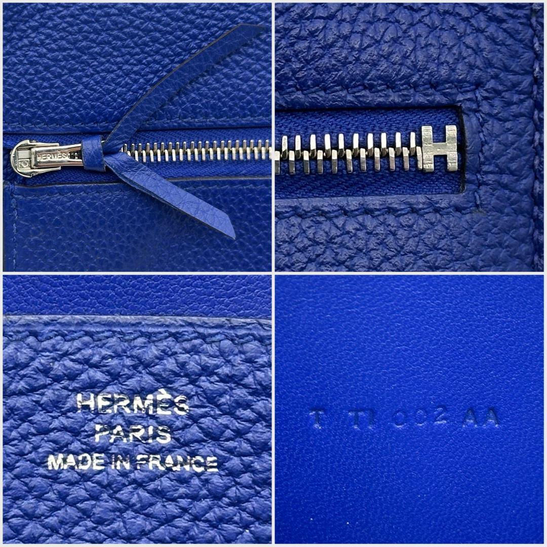 極美品】HERMES エルメス ドゴンロング 財布 トリヨン T刻印 ブルー