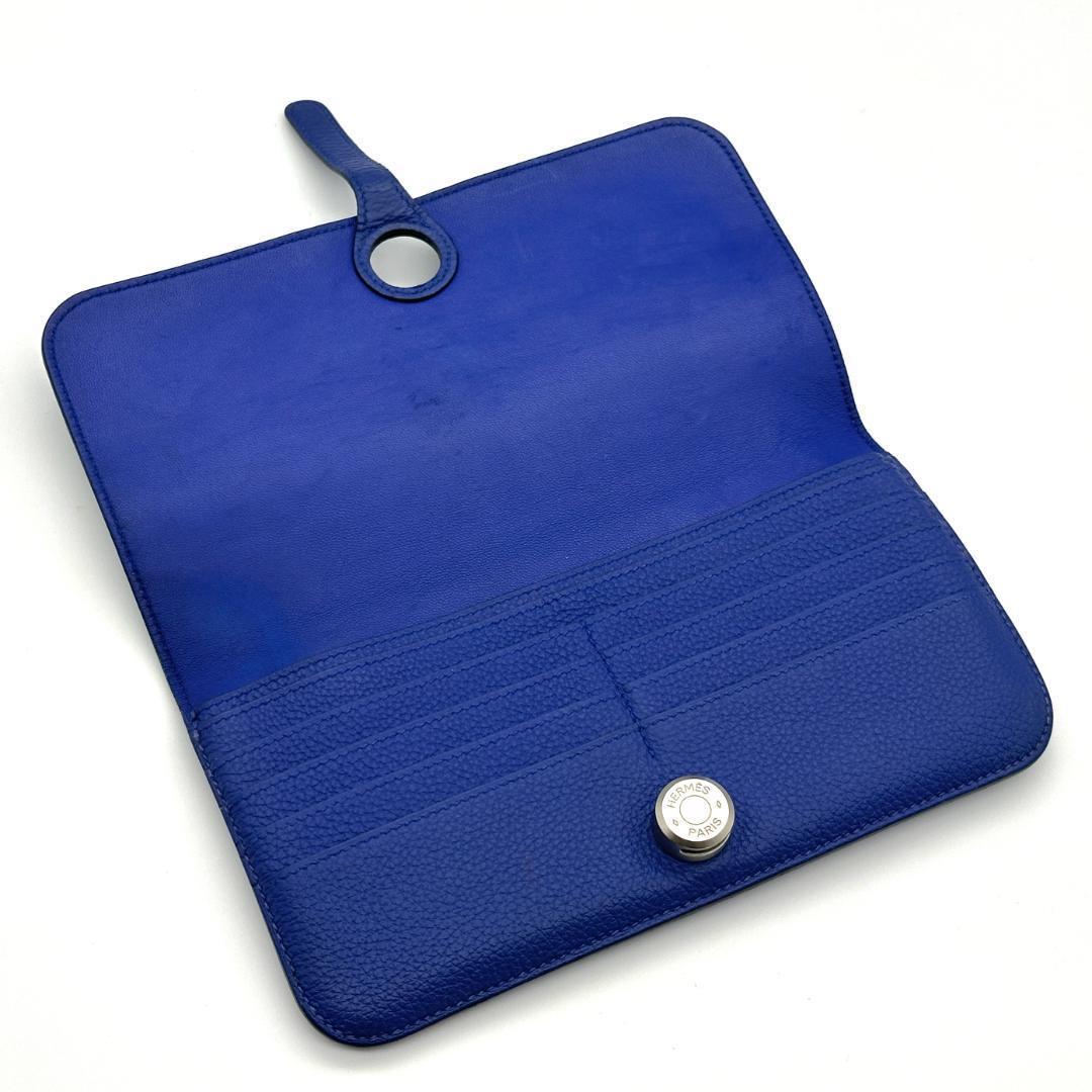 極美品】HERMES エルメス ドゴンロング 財布 トリヨン T刻印 ブルー