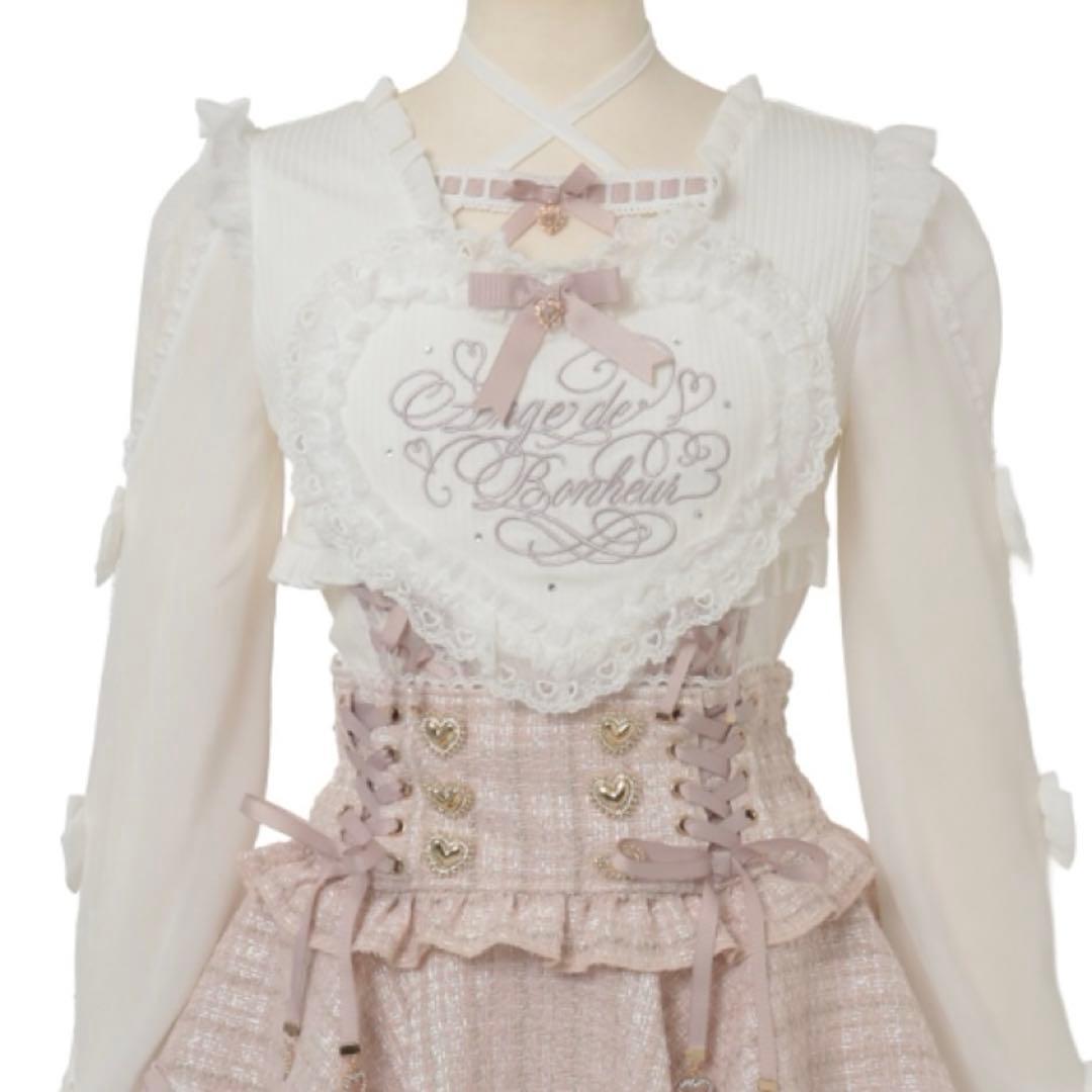 フリルハートリボンスリーブトップス　LIZLISA ピンク サイドリボンリブカットトップス ｜ LIZ LISA（リズリサ）公式通販