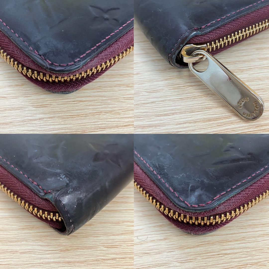 《良品》 ルイヴィトン モノグラムヴェルニ ジッピーウォレット ワインレッド