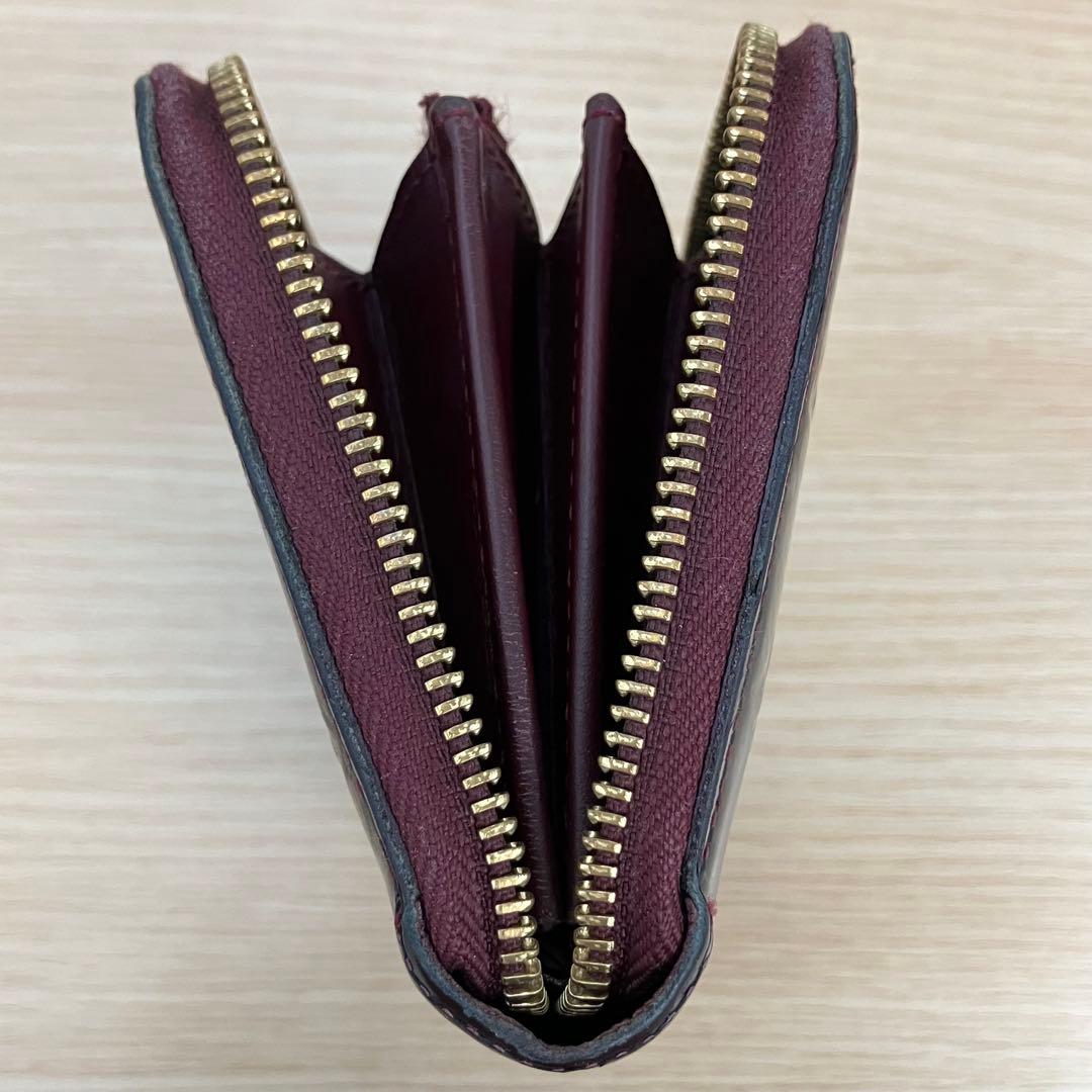 《良品》 ルイヴィトン モノグラムヴェルニ ジッピーウォレット ワインレッド