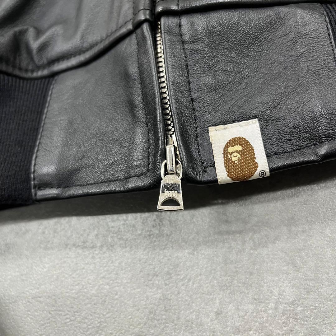 青山限定 A BATHING APE レザー シャークパーカー BAPE M - メルカリ