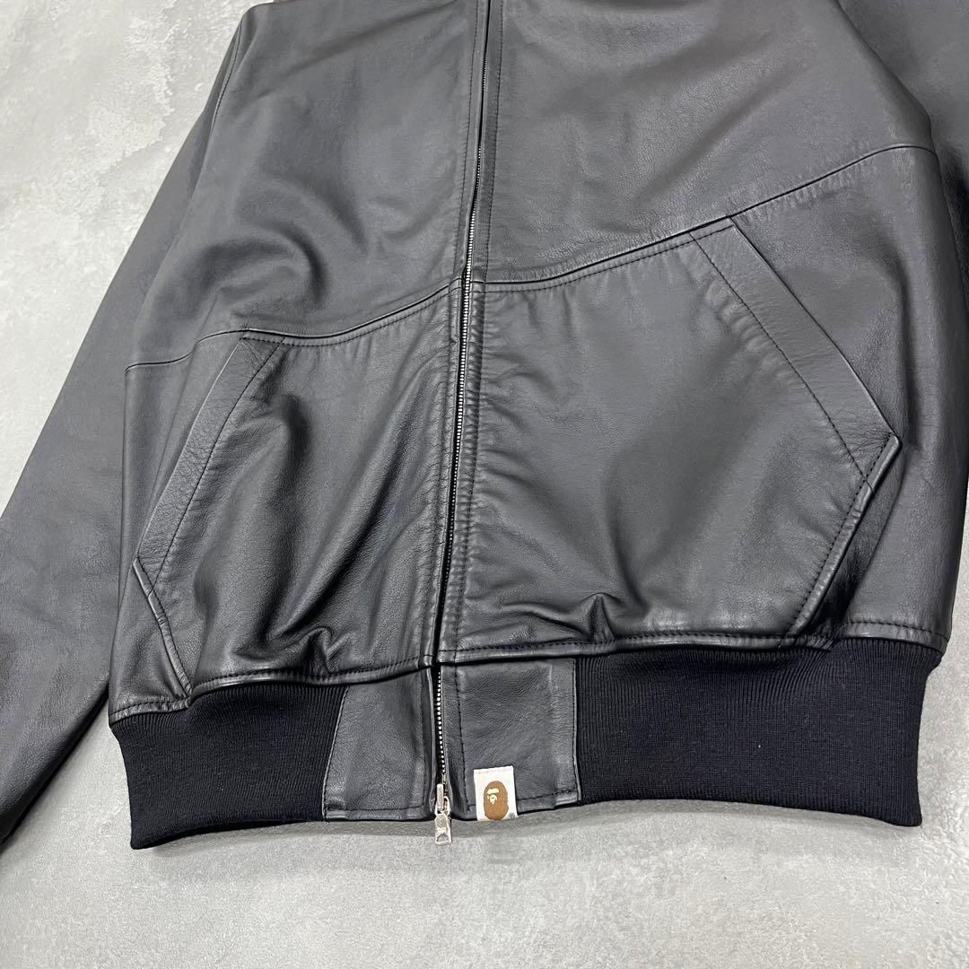 青山限定 A BATHING APE レザー シャークパーカー BAPE M - メルカリ