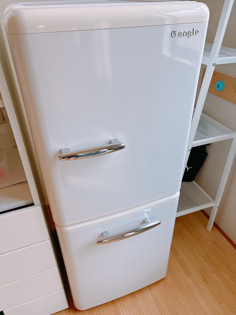 値下げ！e angle 冷蔵庫　冷凍庫　2ドア　右開き　ホワイト e angle ANG-RE170C1-W 【右開き】170L 2ドア冷蔵庫 ホワイト